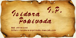 Isidora Popivoda vizit kartica
